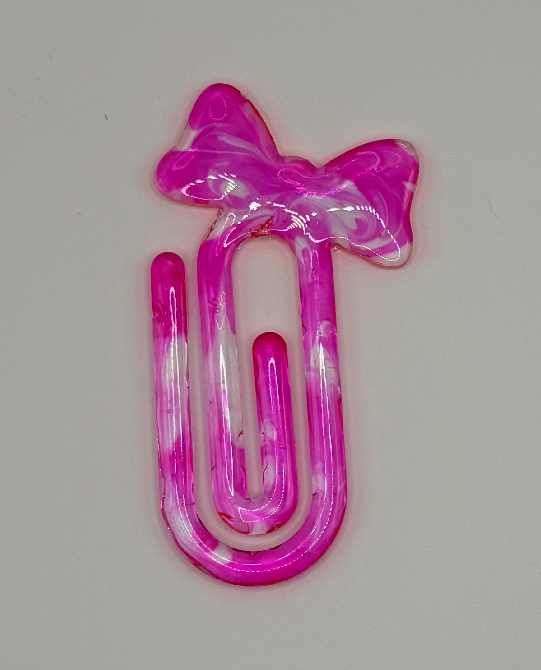 Jumbo Resin Paperclip Bookmark, Glitter Page Marker, Book Accessory, Reader Gift