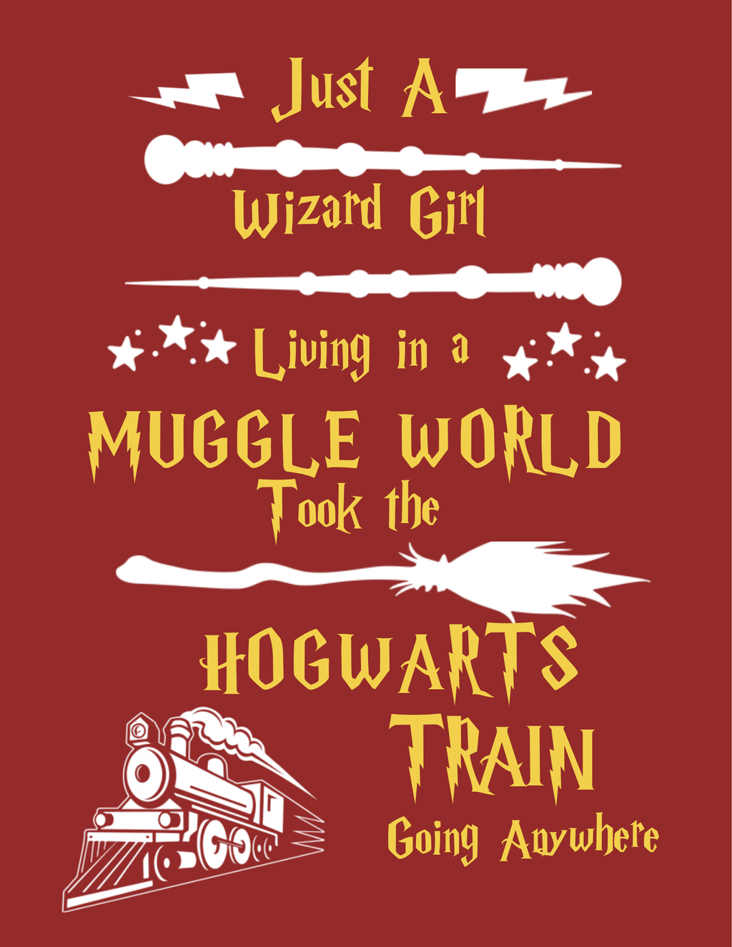 Wizard Girl Living in a Muggle World svg, png, pdf, exp & dxf - Digital Download