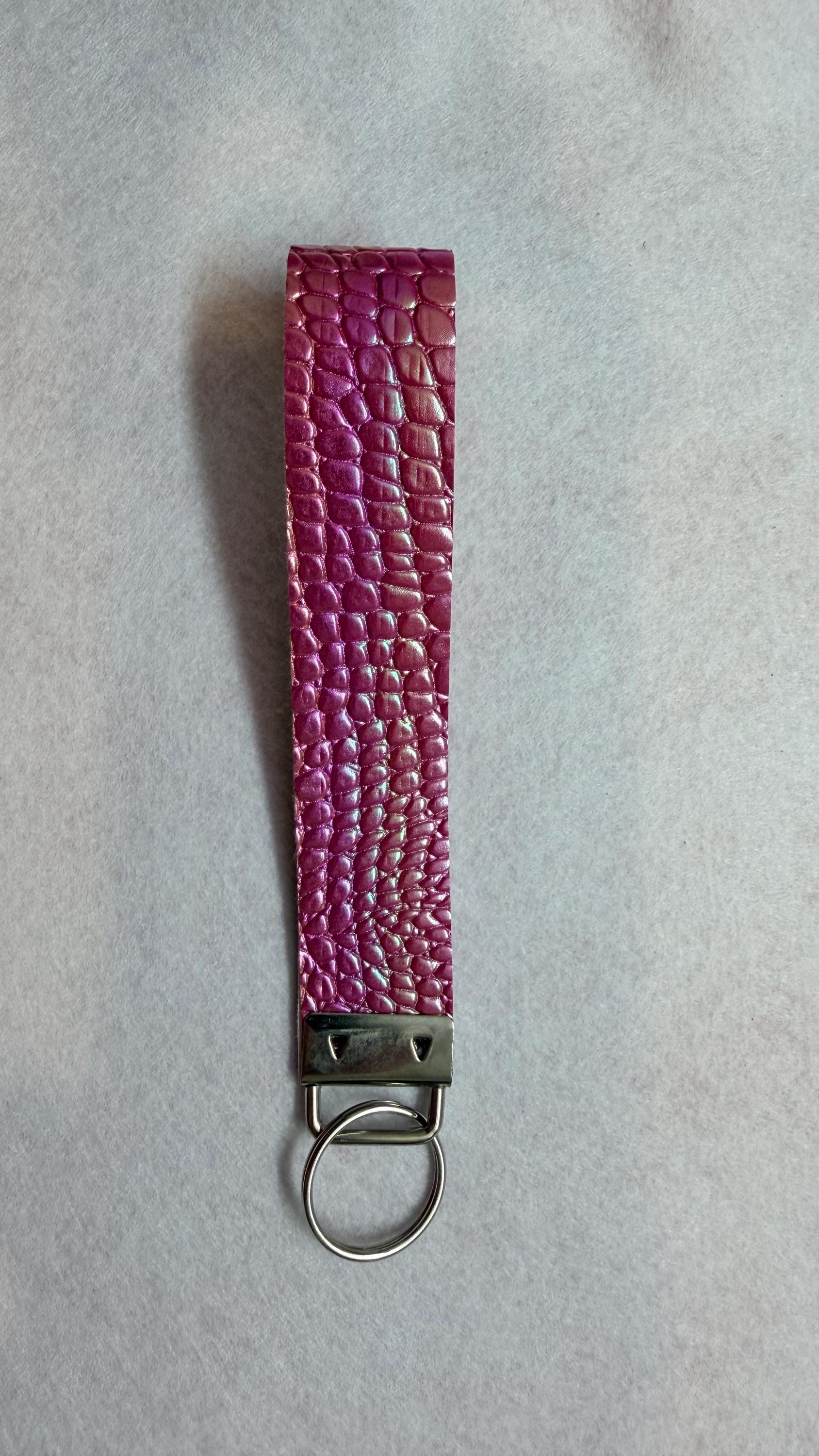 Faux Leather Key Fob Wristlet – Vegan Keychain Strap Holder