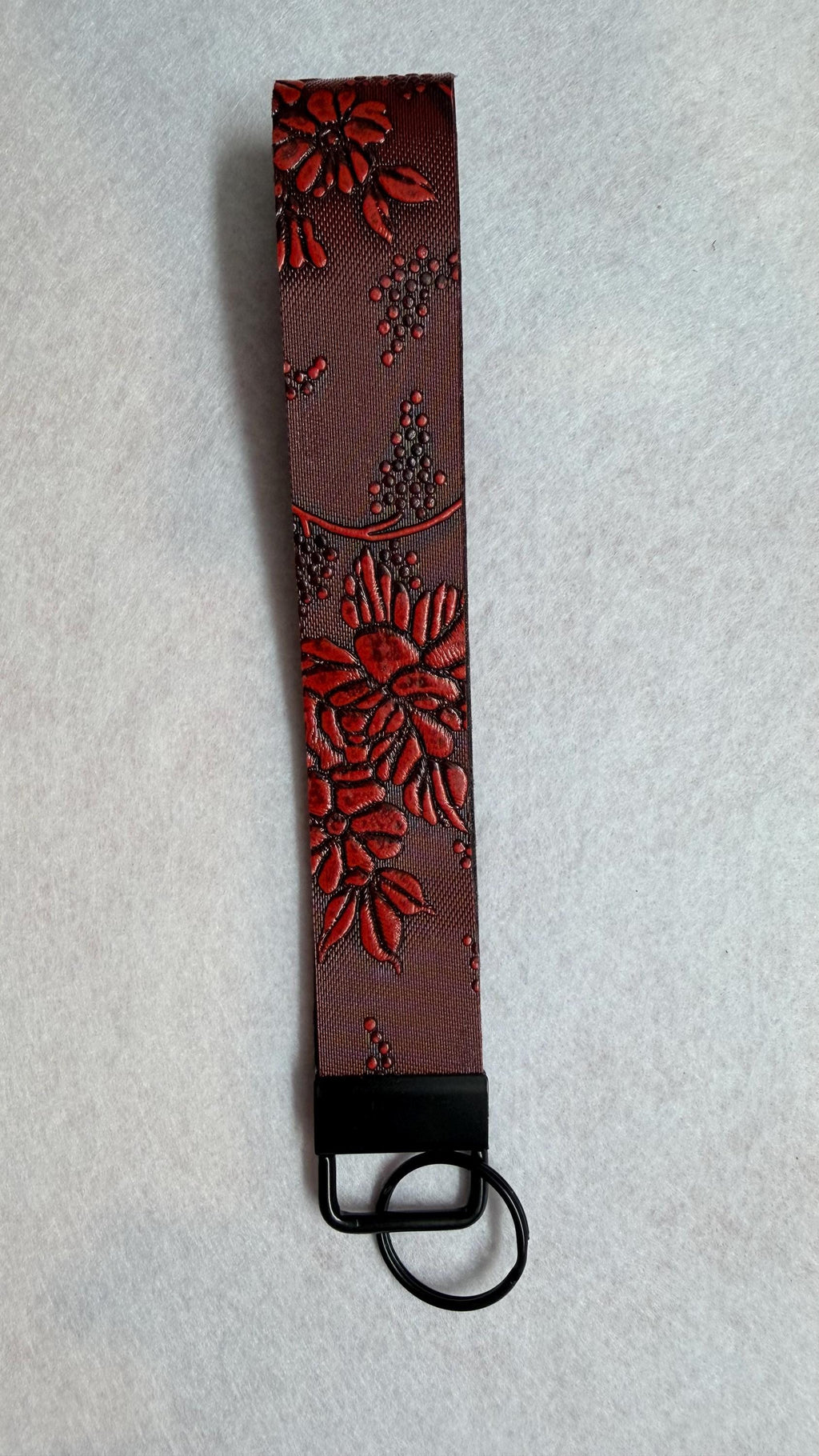 Faux Leather Key Fob Wristlet – Vegan Keychain Strap Holder