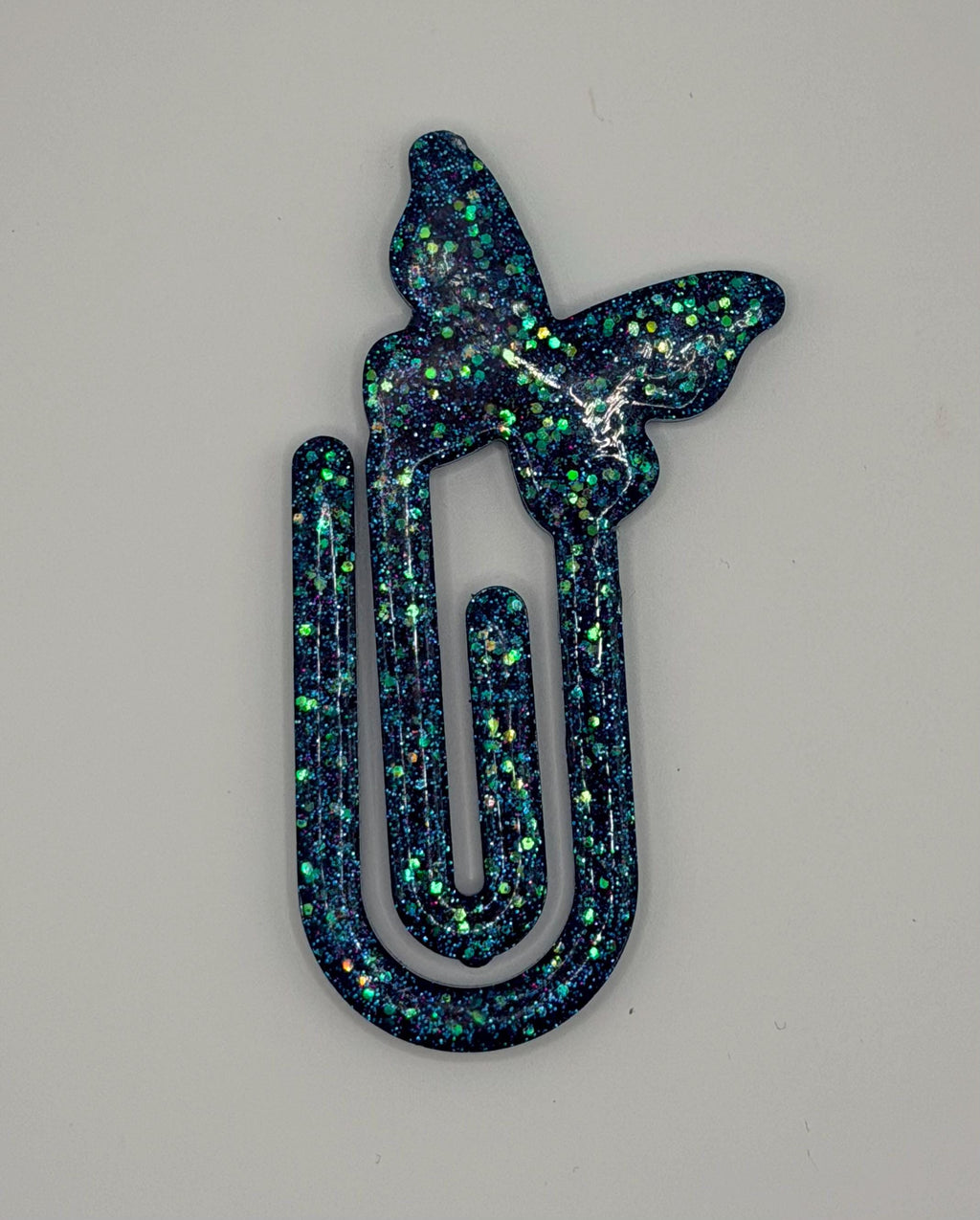 Jumbo Resin Paperclip Bookmark, Glitter Page Marker, Book Accessory, Reader Gift