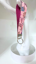 Double Sided Faux Leather Key Fob Wristlet – Vegan Keychain Strap Holder - Glitter
